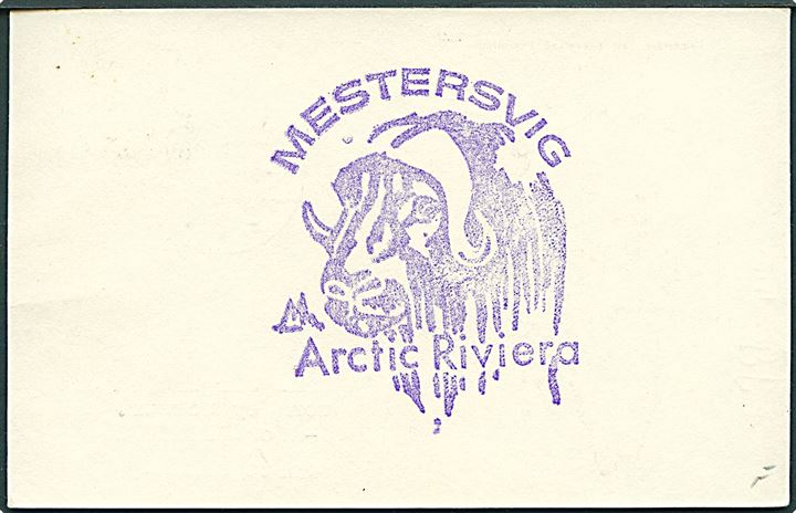 90 øre Postbefordring på ekspeditionsbrevkort fra Mesters Vig d. 6.7.1974 til Lichtenau, Tyskland. Fra Cambridge East Greenland Expedition 1974.