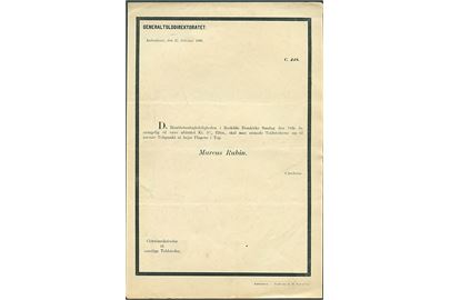 Officiel skrivelse med sørgerand fra Generaltolddirektoratet i Kjøbenhavn d. 6.4.1906 vedr. flagning på halv stang d. 18.2.1906 i forbindelse med kong Chr. IX's bisættelse.
