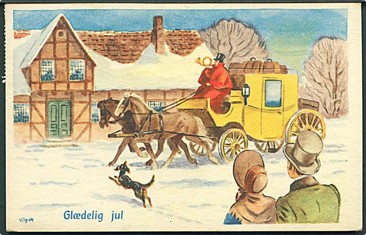 Vilhelm Hansen: Glædelig Jul. Postdiligencen ankommer. Stenders serie 653. 
