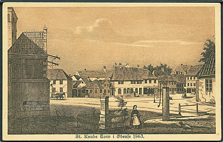 St. Knuds Torv i Odense 1863. Stenders, Serie fra Gamle Dage no. 26882. 