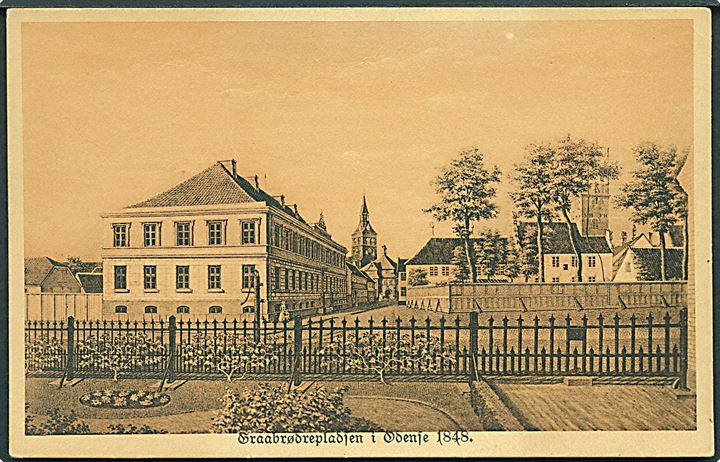 Graabrødrepladsen i Odense 1848. Stenders, fra Gamle Dage no. 26878. 