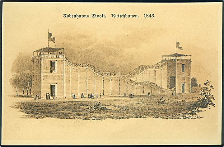 Københavns Tivoli. Rutschbanen 1843. Stenders no. 34368. 