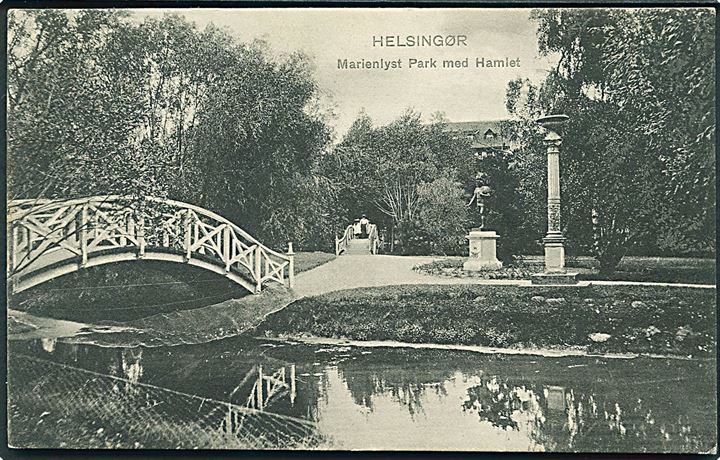 Marienlyst Park med Hamlet, Helsingør. Stenders no. 3832. 