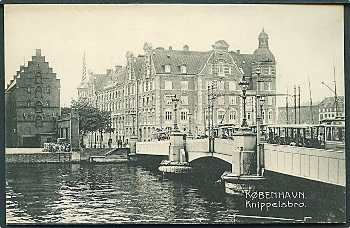 København, Knippelsbro med sporvogne. Stenders no. 799.