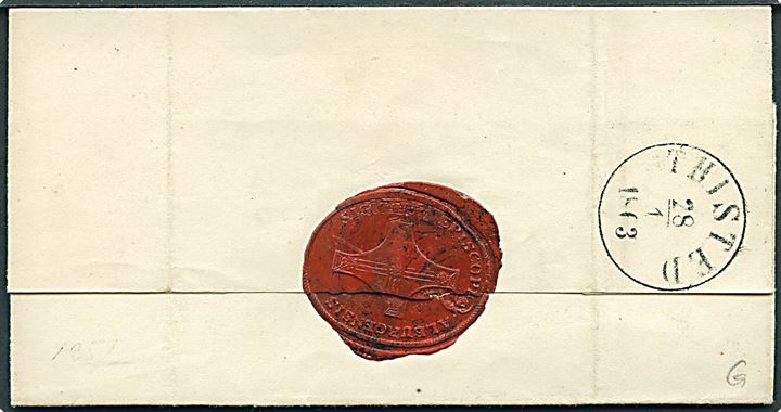 1863. Ufrankeret tjenestebrev mærket K.T.m.Att. med antiqua Aalborg d. 24.1.1863 til Thisted. Ank.stemplet antiqua Thisted d. 28.1.1863.