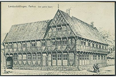 Landsudstillingen i Aarhus 1909. Det gamle Gaard. Otto Jörgensen u/no. 