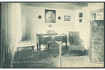 Interiør fra H. C. Andersens Hus, Odense. H. Hansen no. 5526. 