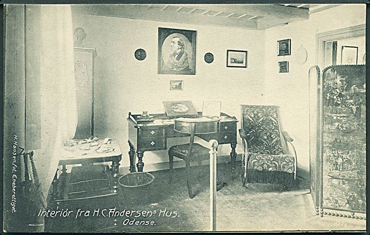 Interiør fra H. C. Andersens Hus, Odense. H. Hansen no. 5526. 