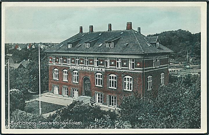 Sømandshøjskolen i Svendborg. Stenders, Svendborg no. 280. Håndkoloreret. 