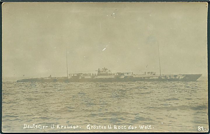 U kreuzer U139 - verdens største ubåd. Fotokort no. 87.