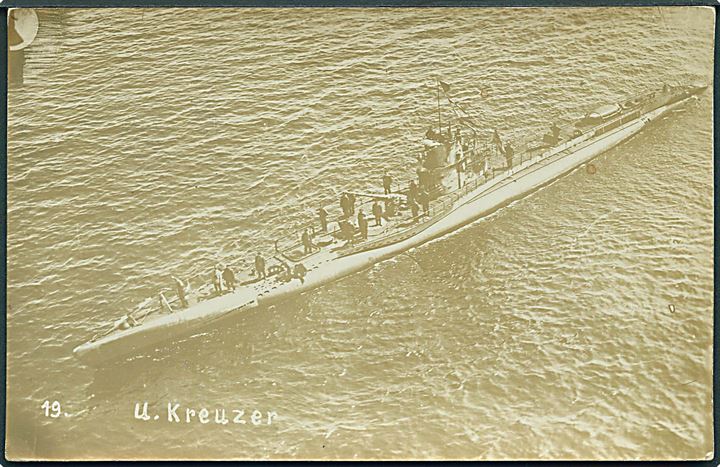 Tysk U-kreuzer fra 1. verdenskrig. Fotokort no. 19.