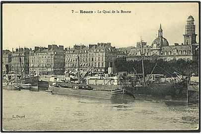 Havneparti fra Rouen, Frankrig. L. Dupré no. 7.
