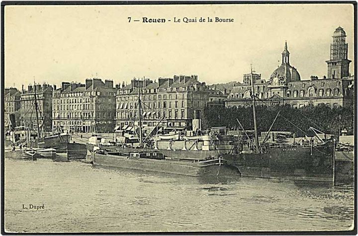 Havneparti fra Rouen, Frankrig. L. Dupré no. 7.