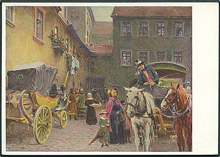 Messerschmidt, P.F.: Bamberger Posthof, Lange Gasse 27. 8 pfg. privat illustreret helsagsbrevkort udgivet af Gesellschaft zur Erforschung der Postgeschichte in Bayern.