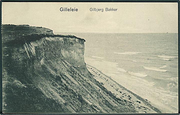 5 øre Fr. VIII på brevkort (Gilbjerg Bakke, Gilleleje) annulleret med sent anvendt lapidar stempel i Græsted d. 21.6.190x til København.