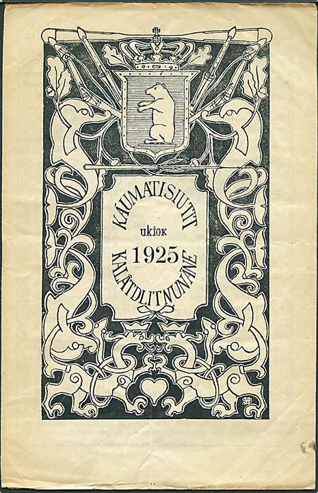 Grønlandsk Almanak 1925 - Kaumatisiutit Kalatdlitnunane ukiok 1925. 8 sider.