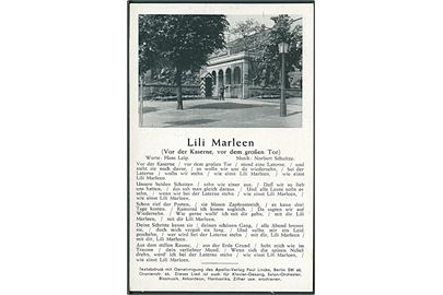 Lili Marleen. (Vor der Kaserne, vor dem grosse Tor). Spezial - Verlag Robert Franke no. 88. 