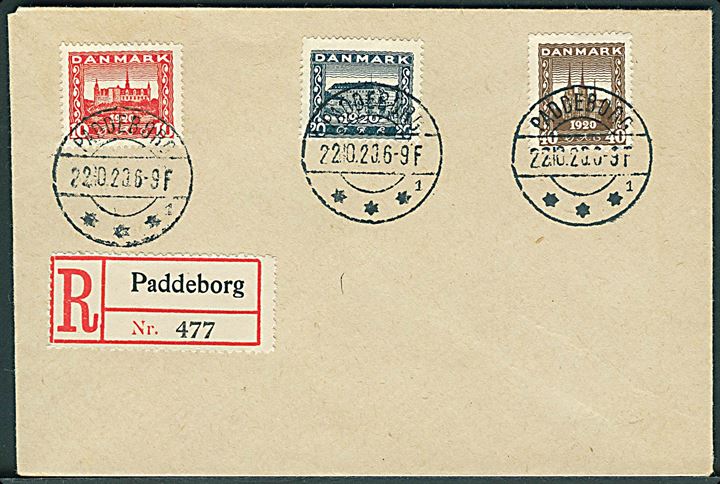 Genforenings udg. på uadresseret anbefalet brev annulleret med brotype IIb Paddeborg sn1 d. 22.10.1920.