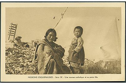 Canada. Missions Esquimaudes serie IX. Eskimokvinde og børn.