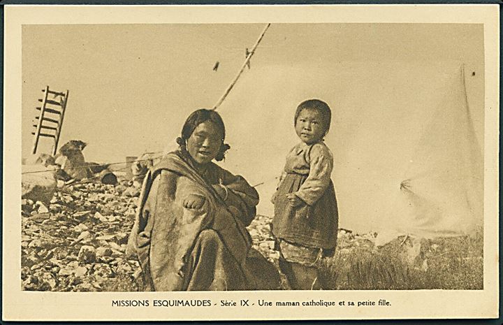 Canada. Missions Esquimaudes serie IX. Eskimokvinde og børn.