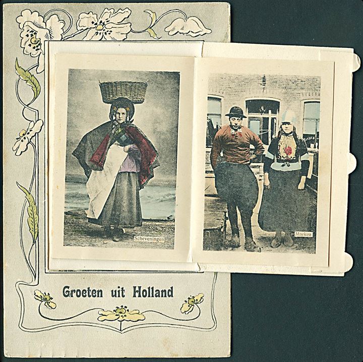 Groeten uit Holland. Marken. Billeder af kvinder/mænd indeni. H. S. Speelman, s'Gravenhage. 