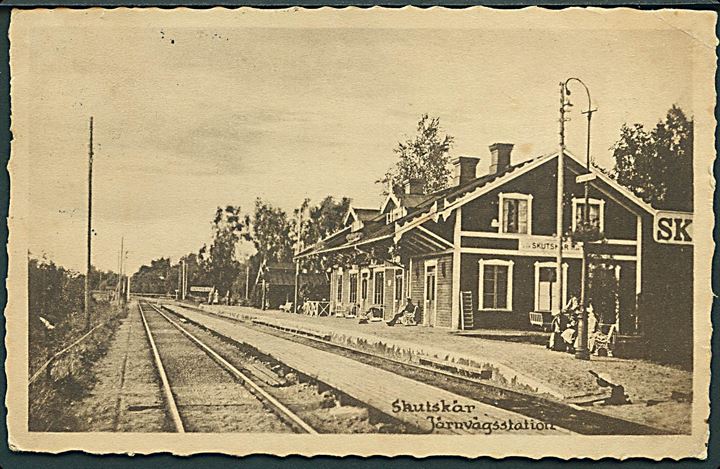 Skutskär Jernbanestation, Sverige. S. Reindahl no. 3664. 