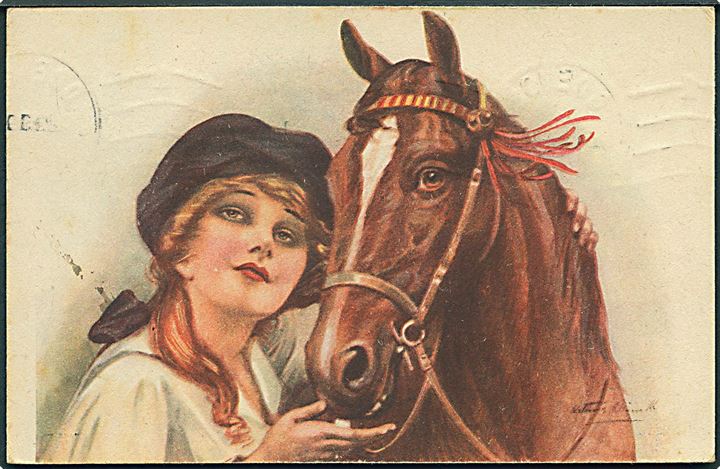 Kvinde og hest. U/no. 