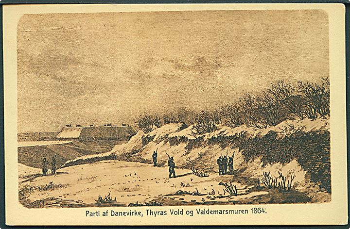 Parti af Danevirke, Thyras Vold og Valdemarsmuren 1864. Stenders no. 20964. 