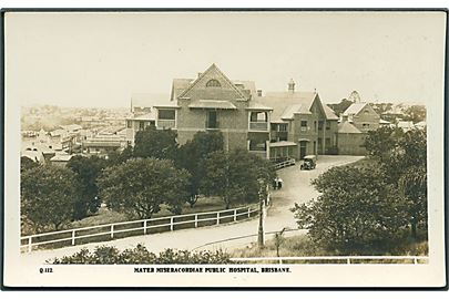 Mater Miseracordiae public Hospital, Brisbane. Murray studies no. Q. 112. Fotokort. 