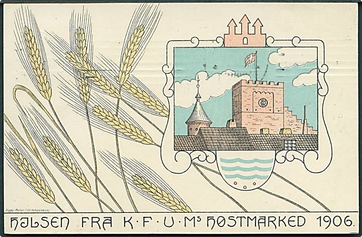 Hilsen fra K. F. U. M's Høstmarked 1906. Viggo Møller u/no. 