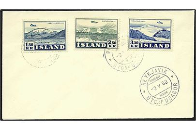 Komplet sæt 1952 Luftpost udg. på uadresseret FDC stemplet Reykjavik d. 2.5.1952.