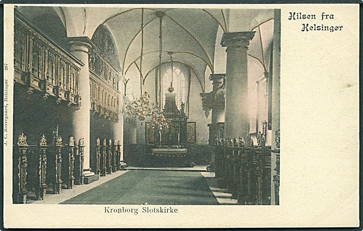 Hilsen fra Helsingør. Kronborg Slotskirke. J. C. Borregaard no. 287. 
