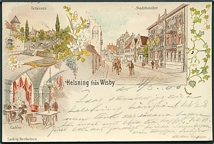 Wisby, Helsning från. L. Berthelsen u/no. Kvalitet 8