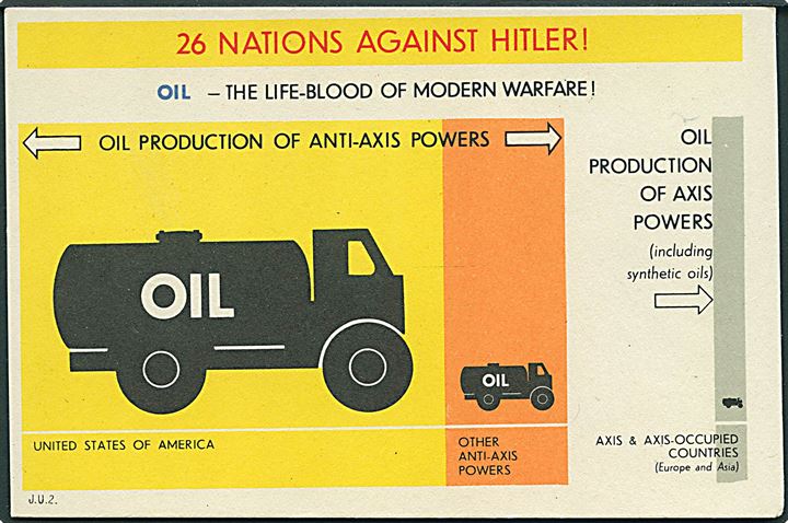 Verdenskrig 2. Propaganda. 26 Nations against Hitler!. J.U.2. no. 51-2378. Kvalitet 8