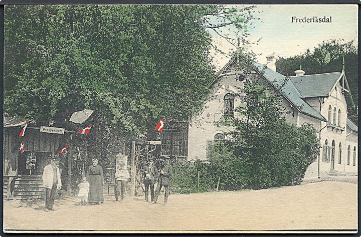 Frederiksdal, med postkort kiosk. Nathansohn no. 113. Kvalitet 8