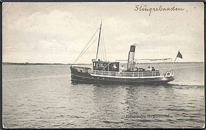 “Grønsund”, S/S, Stubbekøbing D/S. Besejlede ruten Bogø-Stubbekjøbing-Møn. G. Bruun no. 21186. Kvalitet 7