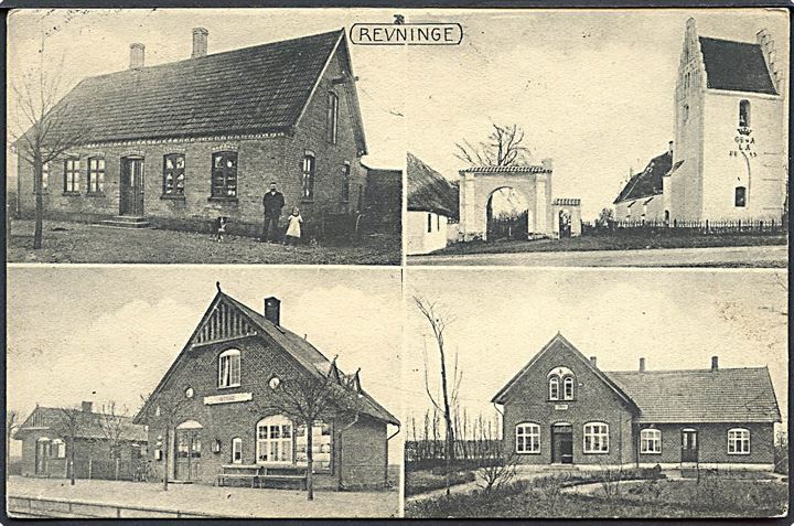 Revininge, station og kirke m.v. På Odense - Martofte banen. H. Schmidt u/no. Kvalitet 7