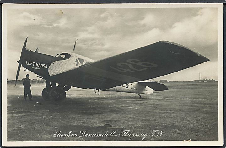 Junkers F13 D-426 fra Lufthansa. Klinke u. Co. u/no. Kvalitet 7