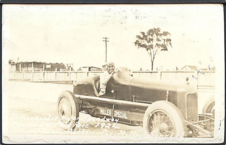 Indy 500 Race 1924. Tommy Milton i “Miller Special”. Hj. knæk. Kvalitet 6
