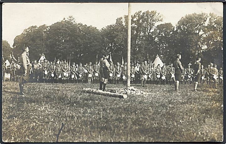 Det danske Spejderkorps. Hindsgavllejren 1919. Fotokort u/no. Kvalitet 7