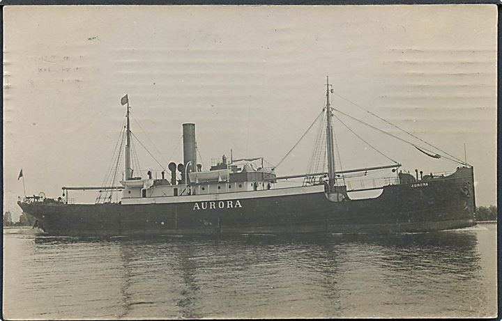 “Aurora”, S/S, DFDS. Sænket af tysk ubåd d. 27.8.1917. Fotokort u/no. Kvalitet 7