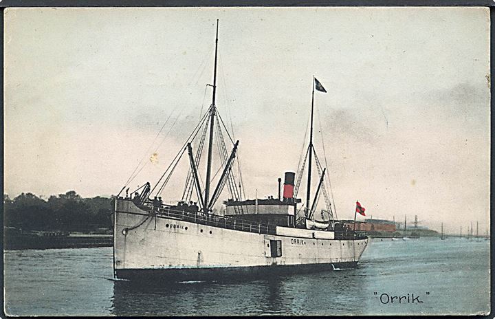 “Orrik”, S/S, DFDS. Rutebåd København - Bogense - Vejle 1906-10. Stenders no. 7569. Kvalitet 7