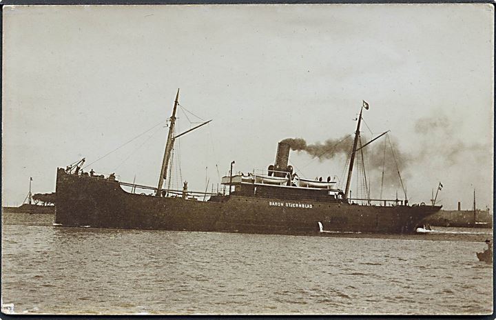 “Baron Stjernblad”, S/S, DFDS. Sænket at tysk ubåd UC44 d. 23.4.1917. Fotokort u/no. Kvalitet 8