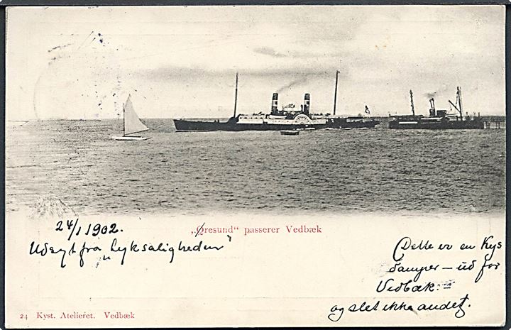 “Øresund”, S/S, Dampskibsselskabet “Kysten” ved Vedbæk. Ophugget 1902. Kyst Atelieret no. 24. Kvalitet 8