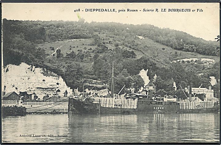 “Bjørn”, S/S, Dampskibsselskabet Viking i Dieppedale, Frankrig. Le Bourgeios no. 408. Kvalitet 8