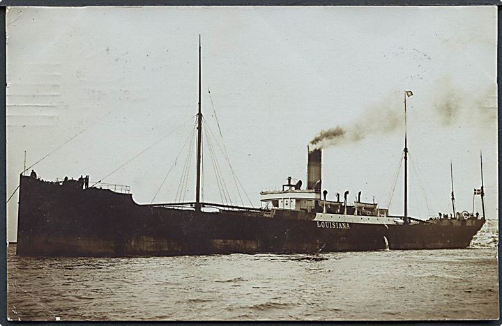 “Louisiana”, S/S, DFDS. Sænket af tysk ubåd UC45 d. 18.4.1917. Fotokort u/no. Kvalitet 7