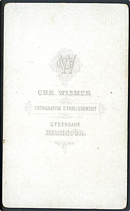 Helsingør, vandmølle. Lille kabinet kort fra Fotograf Chr. Wismer, Steengade, Helsingør. Ca. 1870’erne. Kvalitet 8