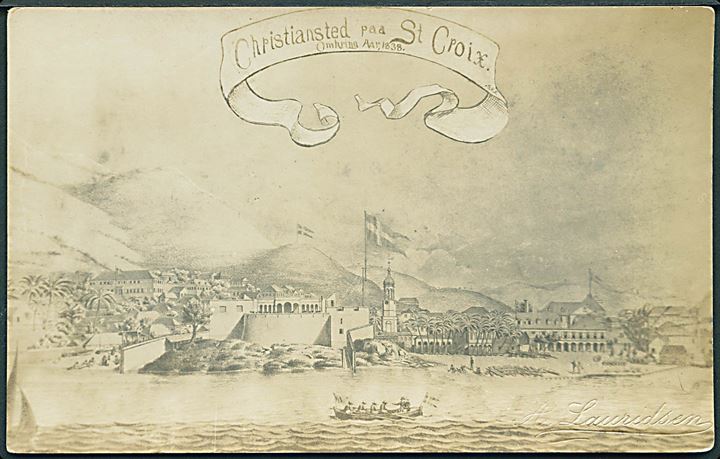D.V.I., St. Croix, Christiansted omkring 1838. Fotograf A. Lauridsen u/no. Kvalitet 7