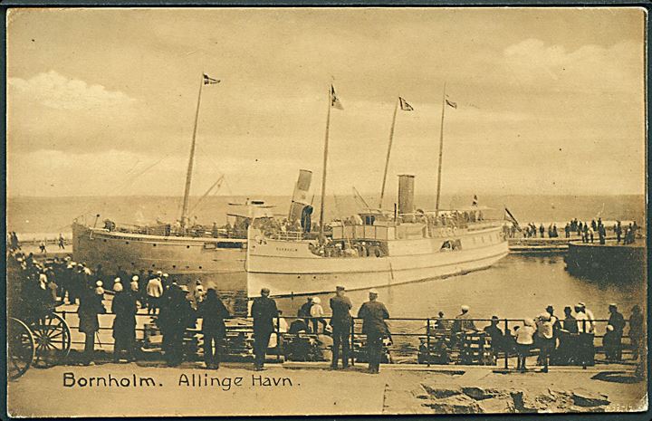 “M. Davidsen”, S/S og “Bornholm”, S/S, begge fra Øst-bornholms D/S af 1866 i Allinge havn. S. Kolling no. 55. Kvalitet 8