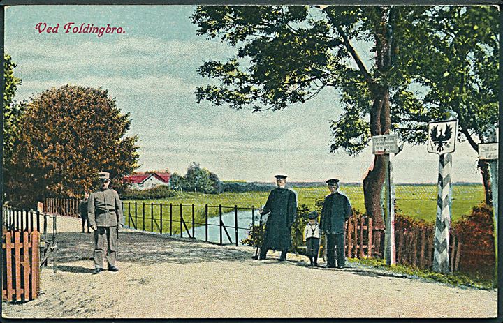 Foldingbro, grænsen med danske og tyske vagter. Stenders no. 27739. Kvalitet 8